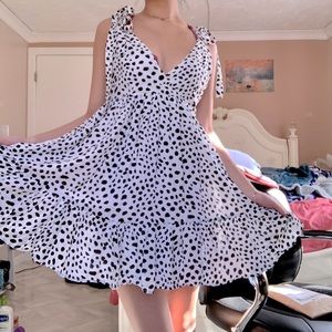 cute babydoll style polka dot white dress!